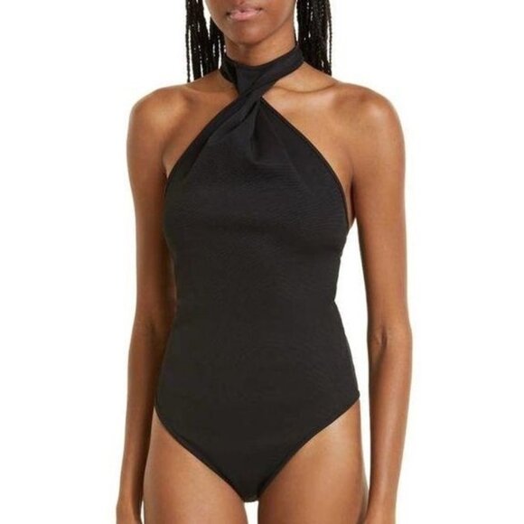Gauge81 Nashvi Black Twisted Halter Neck Sleeveless Bodysuit Size M - Picture 1 of 5